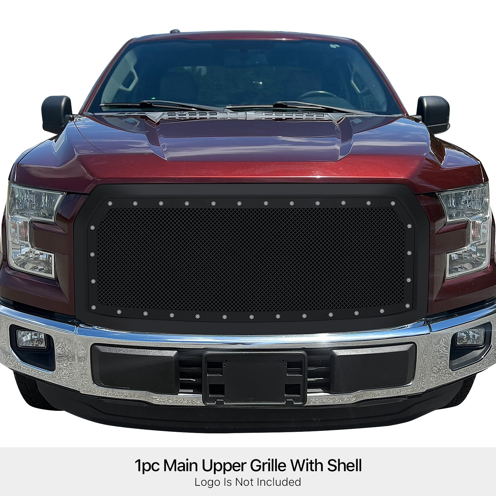 Fits 2015-2017 Ford F-150 Without Front Camera Main Upper Package Grille