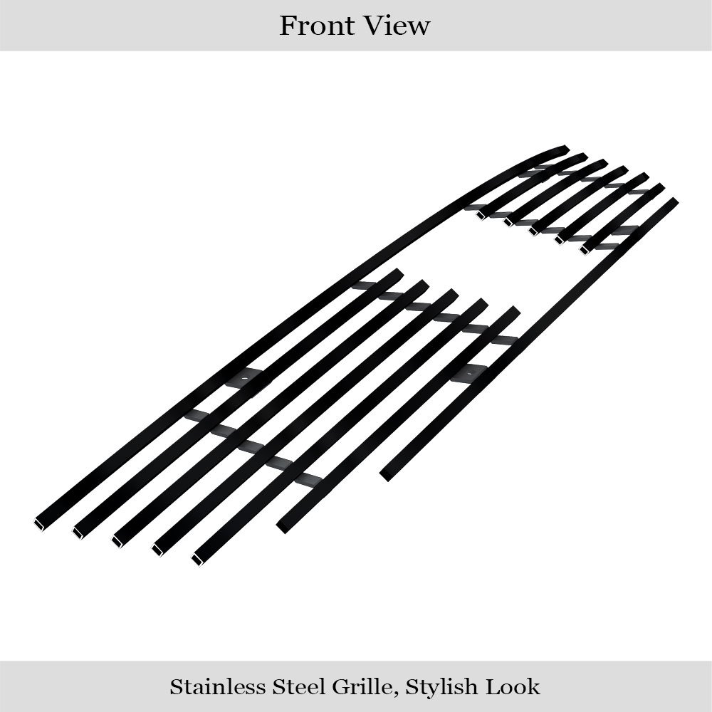 Fits 2008-2010 Honda Accord Sedan Logo Show Main Upper Black Stainless Steel Billet Grille