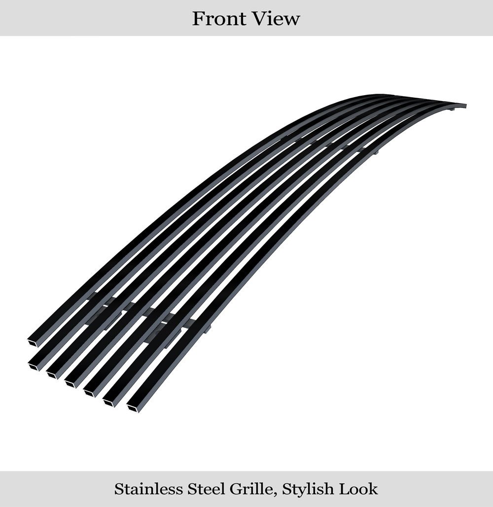 Fits 2008-2010 Honda Accord Sedan Not For V6 Lower Bumper Black Stainless Steel Billet Grille