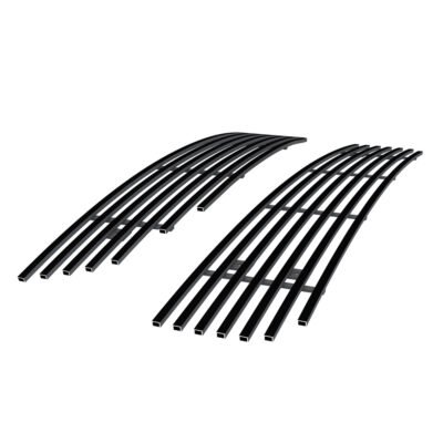 Fits 2008-2010 Honda Accord Coupe Slight Modification Requried For Aero Kit Package Main Upper + Lower Bumper Black Stainless Steel Billet Grille