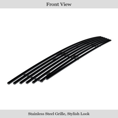 Fits 2006-2007 Honda Accord Coupe Main Upper Black Stainless Steel Billet Grille