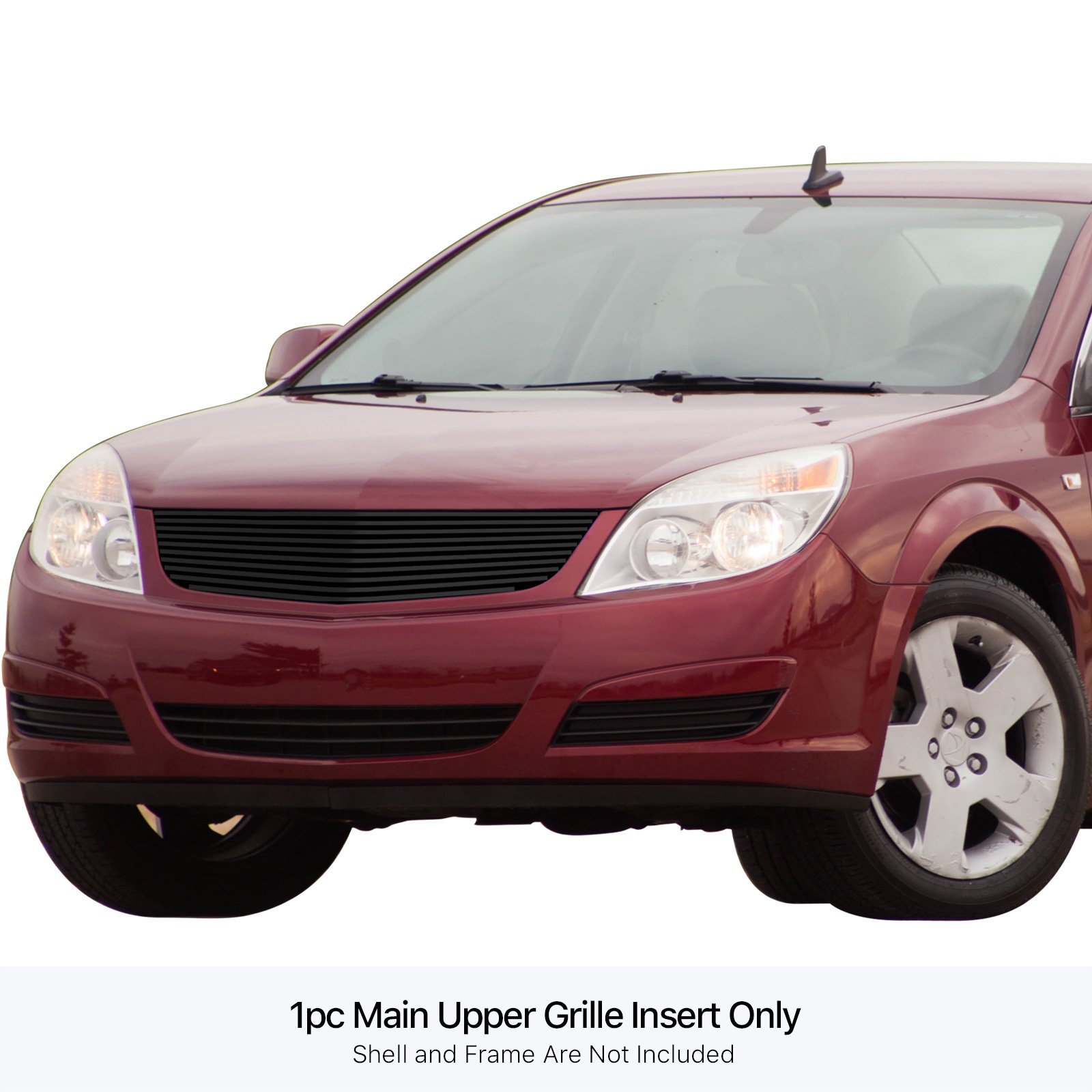 Fits 2007-2009 Saturn Aura Main Upper Black Stainless Steel Billet Grille - Image 2
