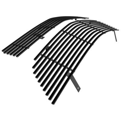 Fits 2007-2009 Saturn Aura Main Upper + Lower Bumper Black Stainless Steel Billet Grille