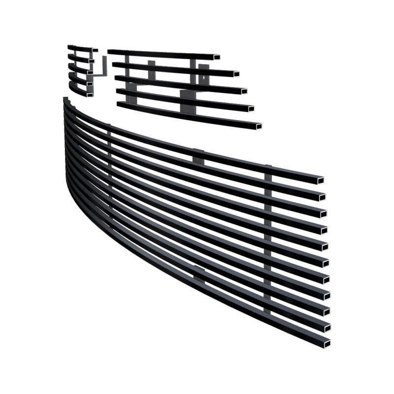 Fits 2014-2019 Toyota 4Runner Not For Limited Edition Main Upper + Lower Bumper Black Stainless Steel Billet Grille