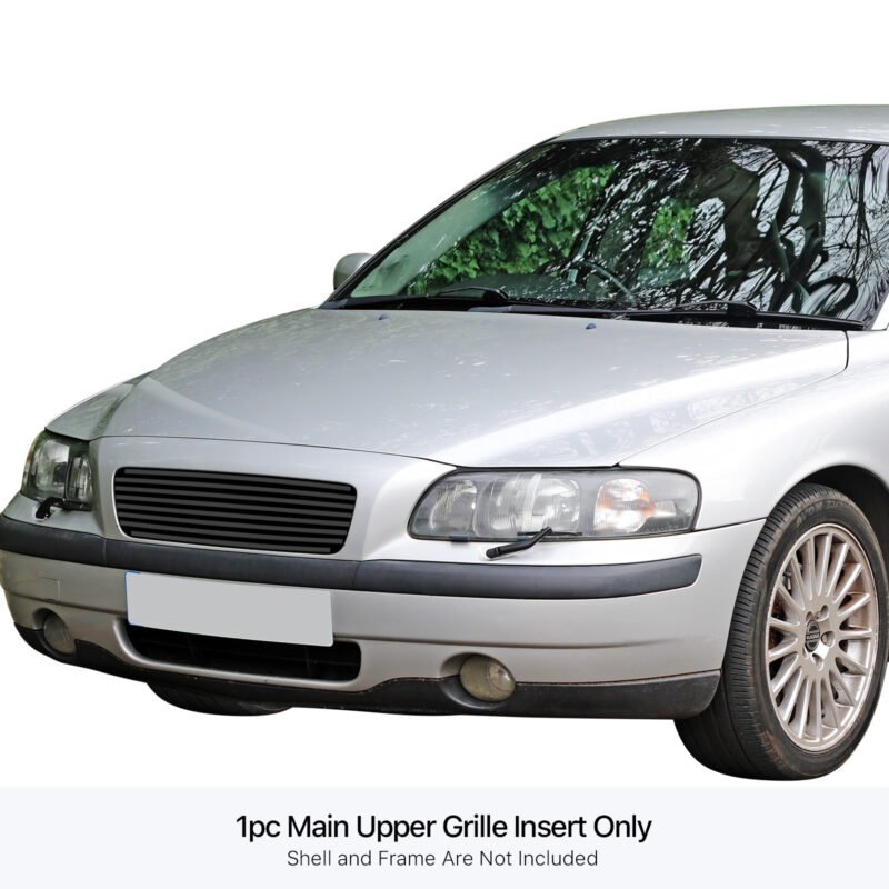 Fits 2001-2004 Volvo S60 Not for S60 R Trim Main Upper Black Stainless Steel Billet Grille - Image 2