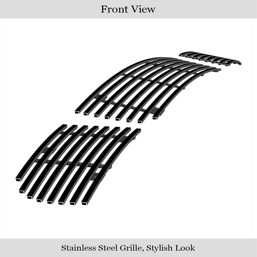 Fits 2007-2009 Volkswagen Rabbit Lower Bumper Black Stainless Steel Billet Grille