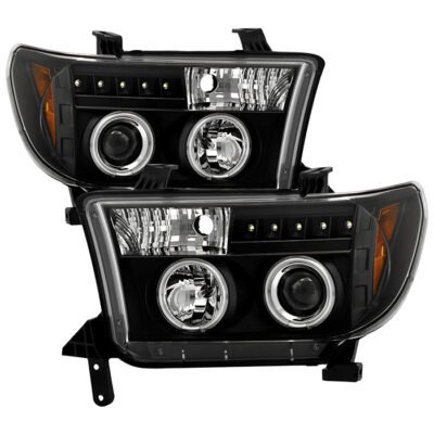 ( Spyder Signature ) Fits Toyota Tundra 07-13 / Toyota Sequoia 08-13 Projector Headlights - Eliminates AFS function - CCFL Halo - LED ( Replaceable LEDs ) - Black - High H1 (Included) - Low H1 (Included)