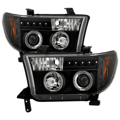 ( Spyder Signature ) Fits Toyota Tundra 07-13 / Toyota Sequoia 08-13 Projector Headlights - Eliminates AFS function - LED Halo - LED ( Replaceable LEDs ) - Black - High H1 (Included) - Low H1 (Included)