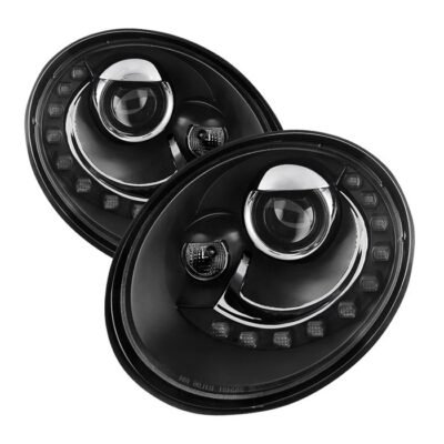 ( Spyder Signature ) Fits Volkswagen Beetle 06-10 Projector Headlights - DRL LED - Black