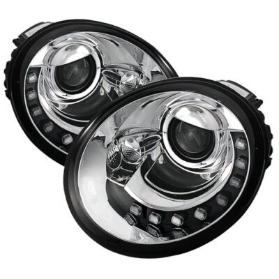 ( Spyder Signature ) Fits Volkswagen Beetle 1998-2005 Projector Headlights - DRL - Chrome