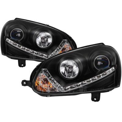 ( Spyder Signature ) Fits Volkswagen GTI 06-09 / Jetta 06-09 / Rabbit 06-09 Projector Headlights (does not fit the R32) - Xenon/HID Model Only ( Not Compatiable With Halogen Model ) - DRL - Black - High H7 (Included) - Low D2S (Not Included)