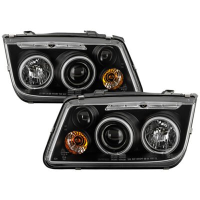 ( Spyder Signature ) Fits Volkswagen Jetta 99-05 Projector Headlights (does not fit the Jetta 2.5) - CCFL Halo - Black - High H1 (Included) - Low H1 (Included)