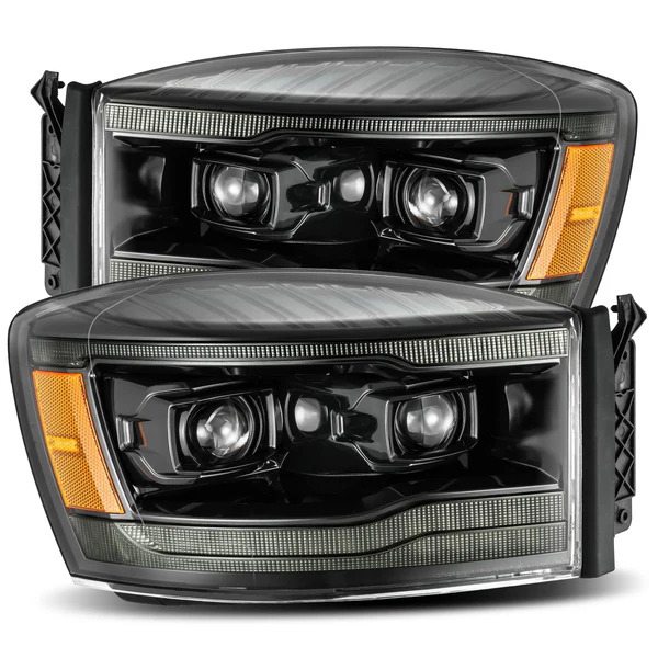 Fits 06-08 Dodge Ram PRO-Series Halogen Projector Headlights Alpha-Black
