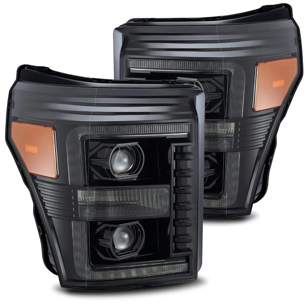Fits 11-16 Ford Super Duty PRO-Series Halogen Projector Headlights Alpha-Black