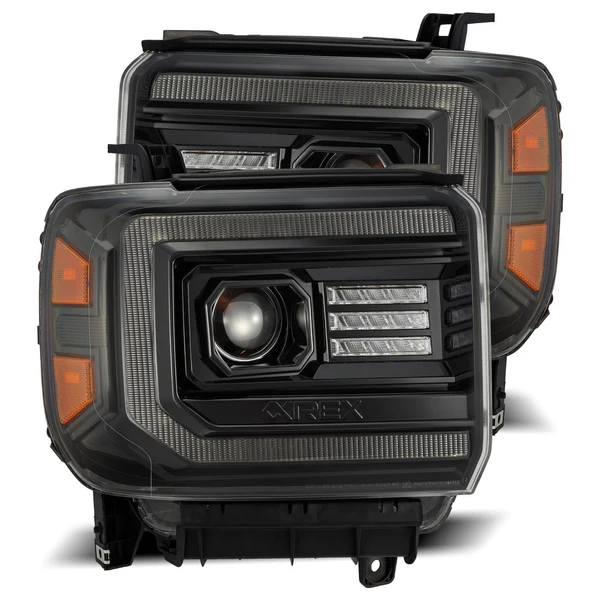 Fits 14-18 GMC Sierra PRO-Series Halogen Projector Headlights Alpha-Black