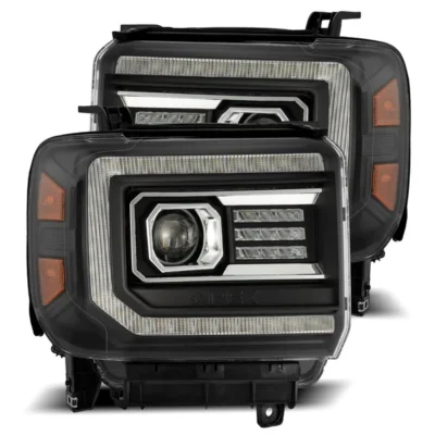 Fits 14-18 GMC Sierra PRO-Series Halogen Projector Headlights Black