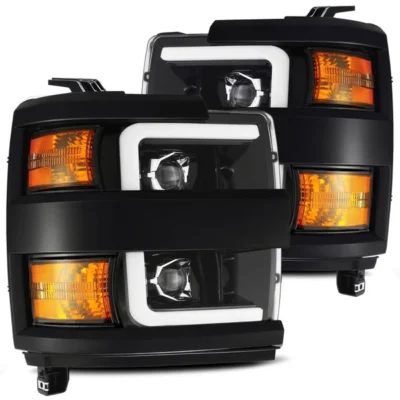 Fits 15-19 Chevrolet Silverado 2500HD/3500HD PRO-Series Halogen Projector Headlights Jet Black