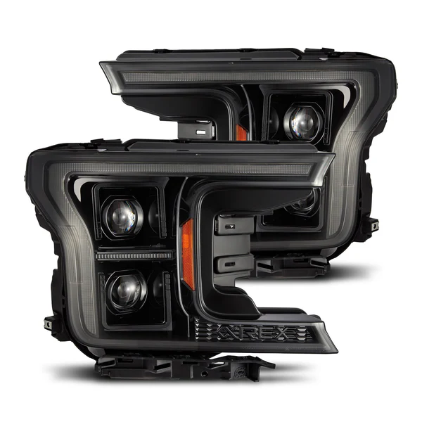 Fits 18-20 Ford F150 (MK II 14th Gen Style) PRO-Series Halogen Projector Headlights Alpha-Black