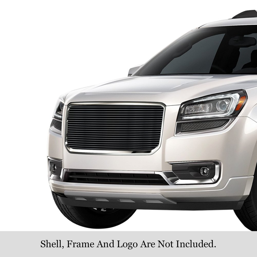 Fits 2013-2016 GMC Acadia With Logo Cover Main Upper Black Stainless Steel Billet Grille - Image 2