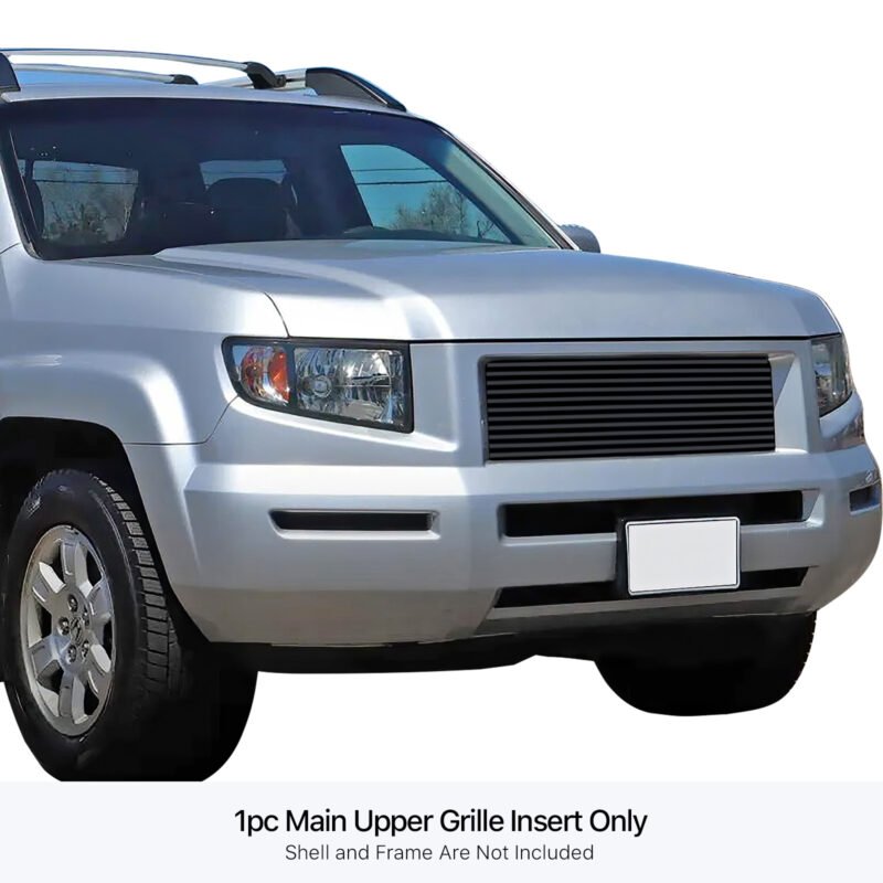 Fits 2005-2008 Honda Ridgeline Main Upper Black Stainless Steel Billet Grille - Image 3