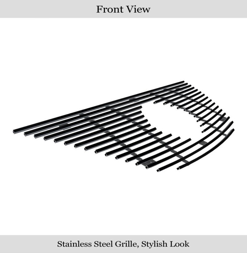 Fits 2015-2018 Nissan Murano With Logo Show Main Upper Black Stainless Steel Billet Grille