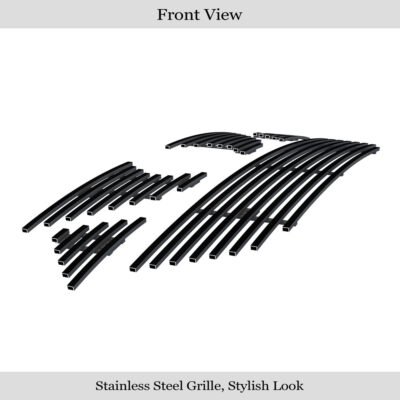 Fits 2015-2018 Nissan Maxima Main Upper + Lower Bumper Black Stainless Steel Billet Grille