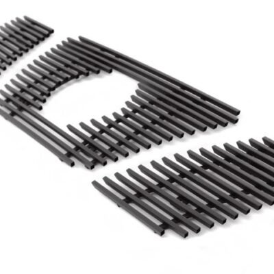 Fits 2005-2008 Nissan Frontier With Logo Show/2005-2007 Nissan Pathfinder With Logo Show Main Upper Black Stainless Steel Billet Grille