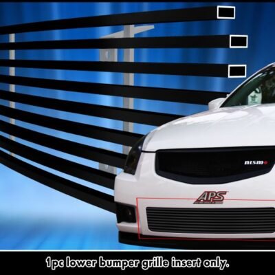 Fits 2007-2008 Nissan Maxima Lower Bumper Black Stainless Steel Billet Grille