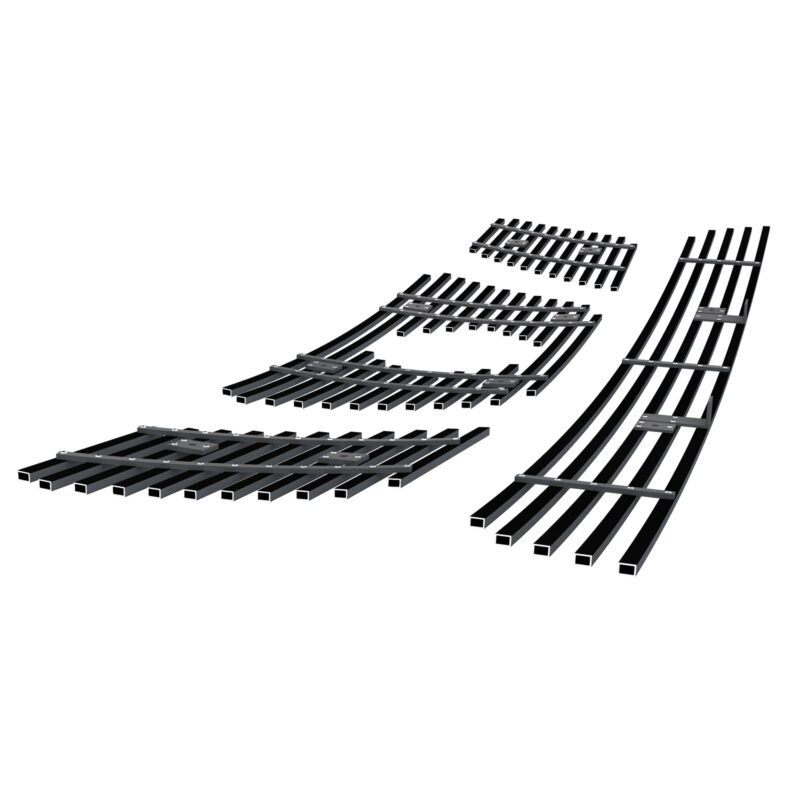 Fits 2005-2007 Nissan Pathfinder With Logo Show/2005-2008 Nissan Frontier With Logo Show Main Upper + Lower Bumper Black Stainless Steel Billet Grille - Image 2