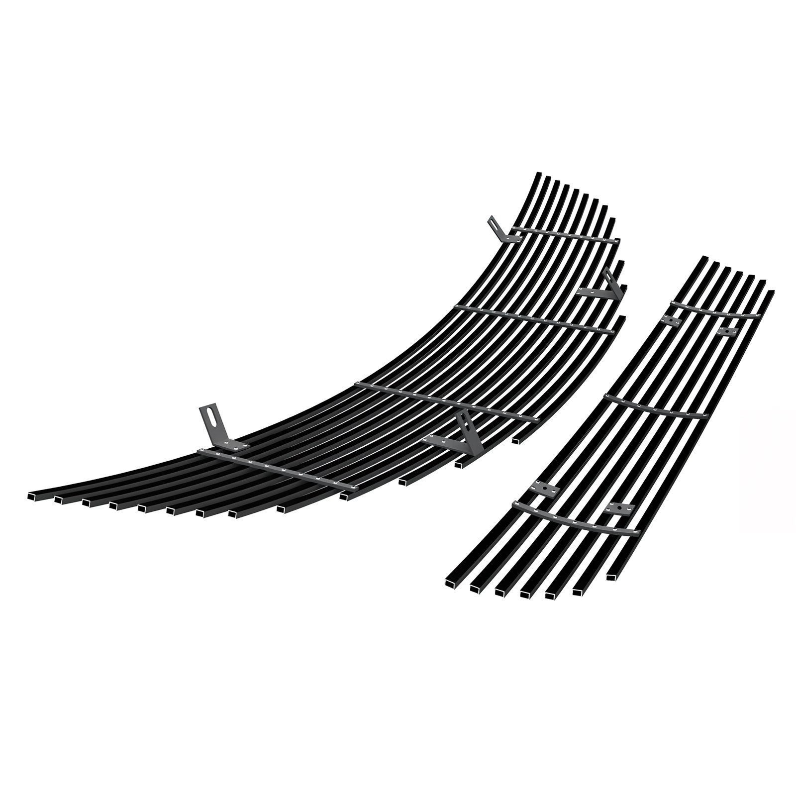 Fits 2010-2012 Nissan Altima Sedan Main Upper + Lower Bumper Black Stainless Steel Billet Grille - Image 2