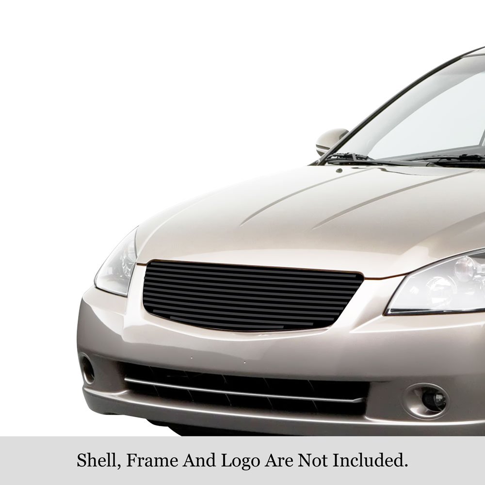 Fits 2005-2006 Nissan Altima All Models Main Upper Black Stainless Steel Billet Grille - Image 3