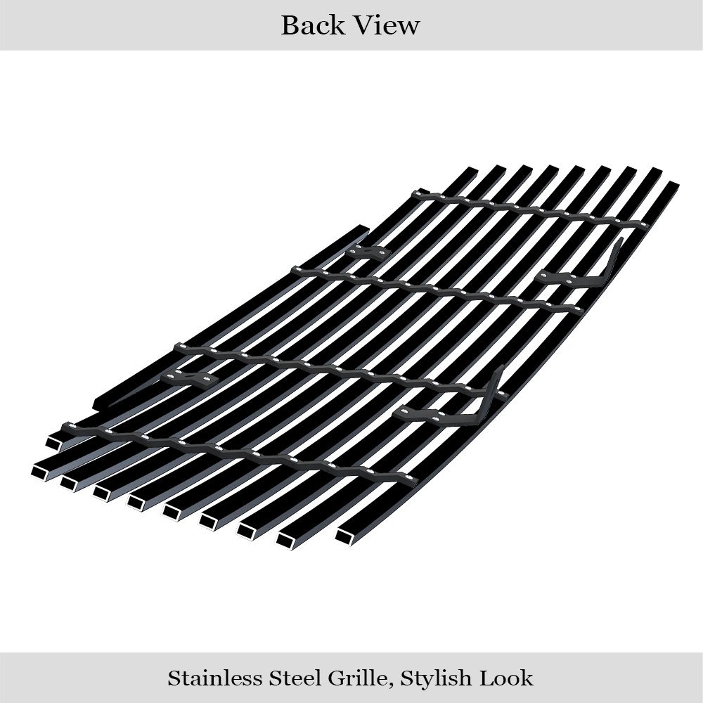 Fits 2005-2006 Nissan Altima All Models Main Upper Black Stainless Steel Billet Grille - Image 2