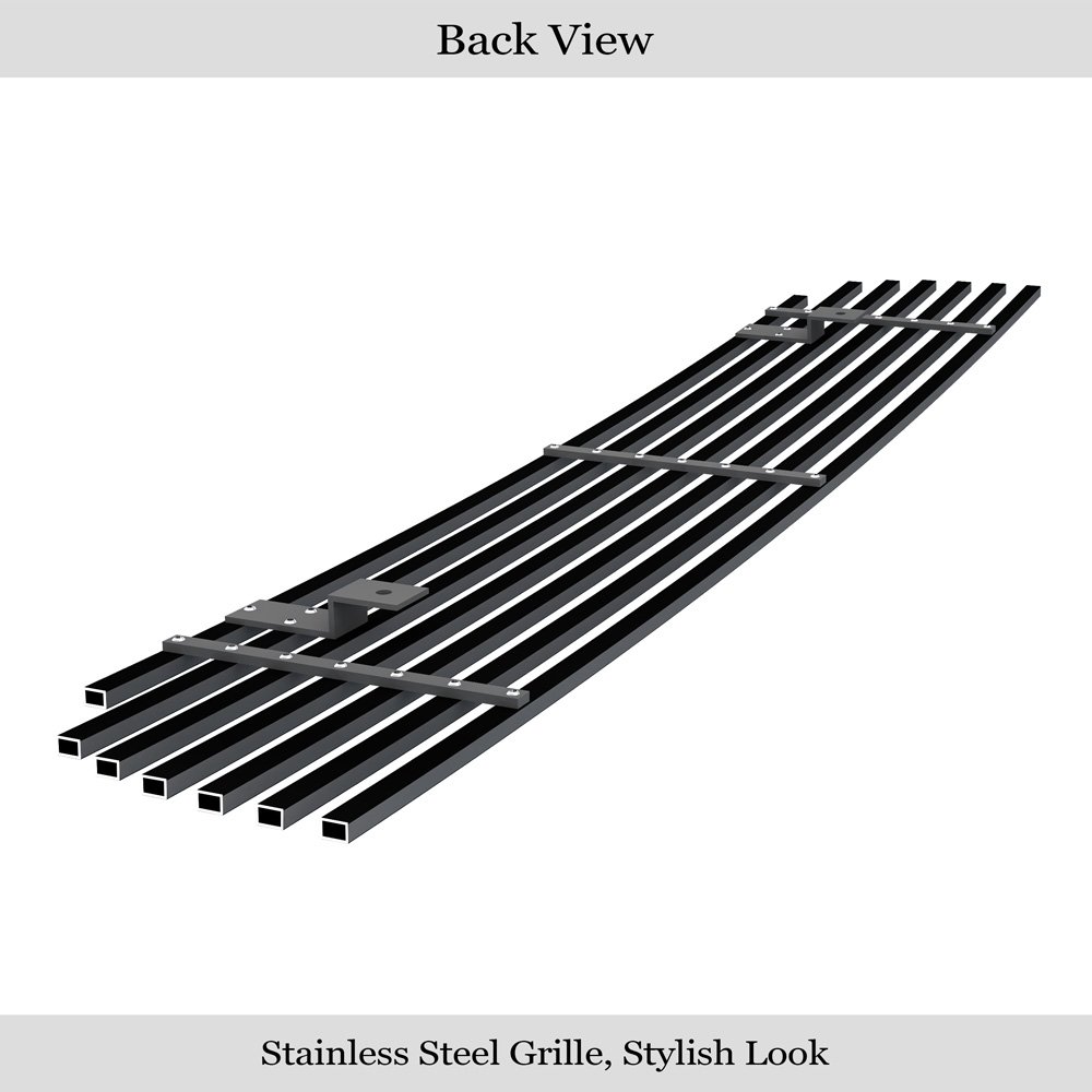 Fits 2001-2004 Nissan Frontier Lower Bumper Black Stainless Steel Billet Grille - Image 2