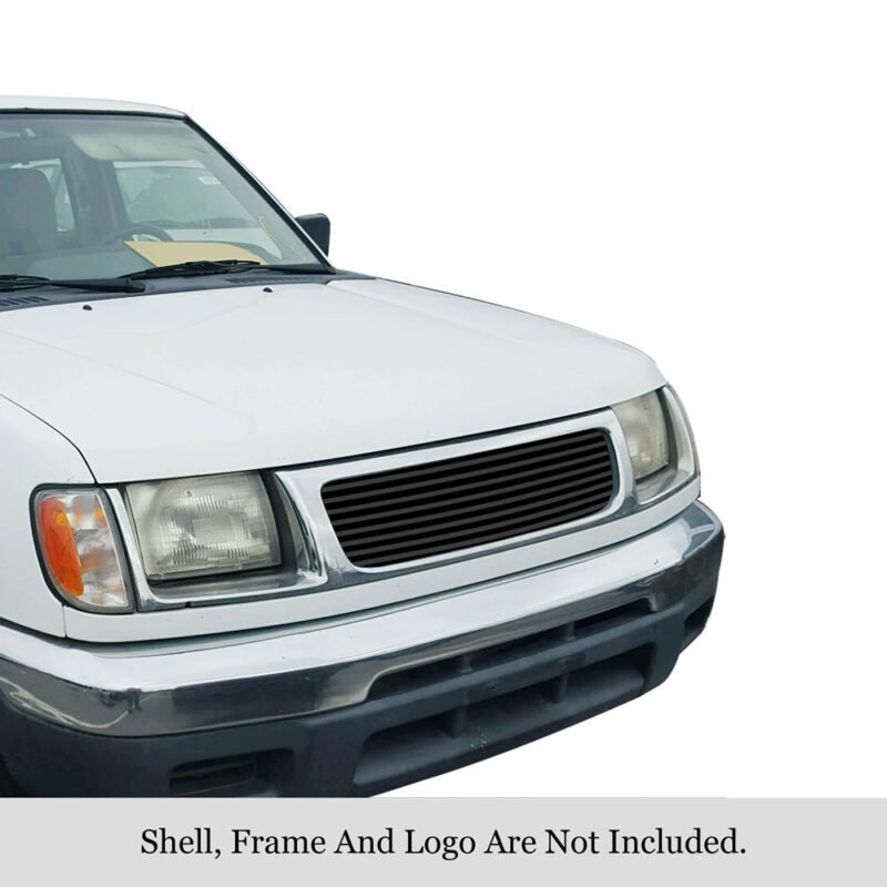 Fits 1998-2000 Nissan Frontier Main Upper Black Stainless Steel Billet Grille - Image 3