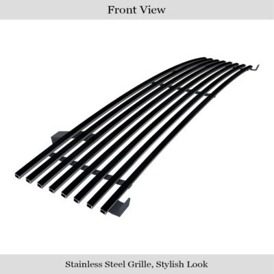 Fits 1998-2000 Nissan Frontier Main Upper Black Stainless Steel Billet Grille