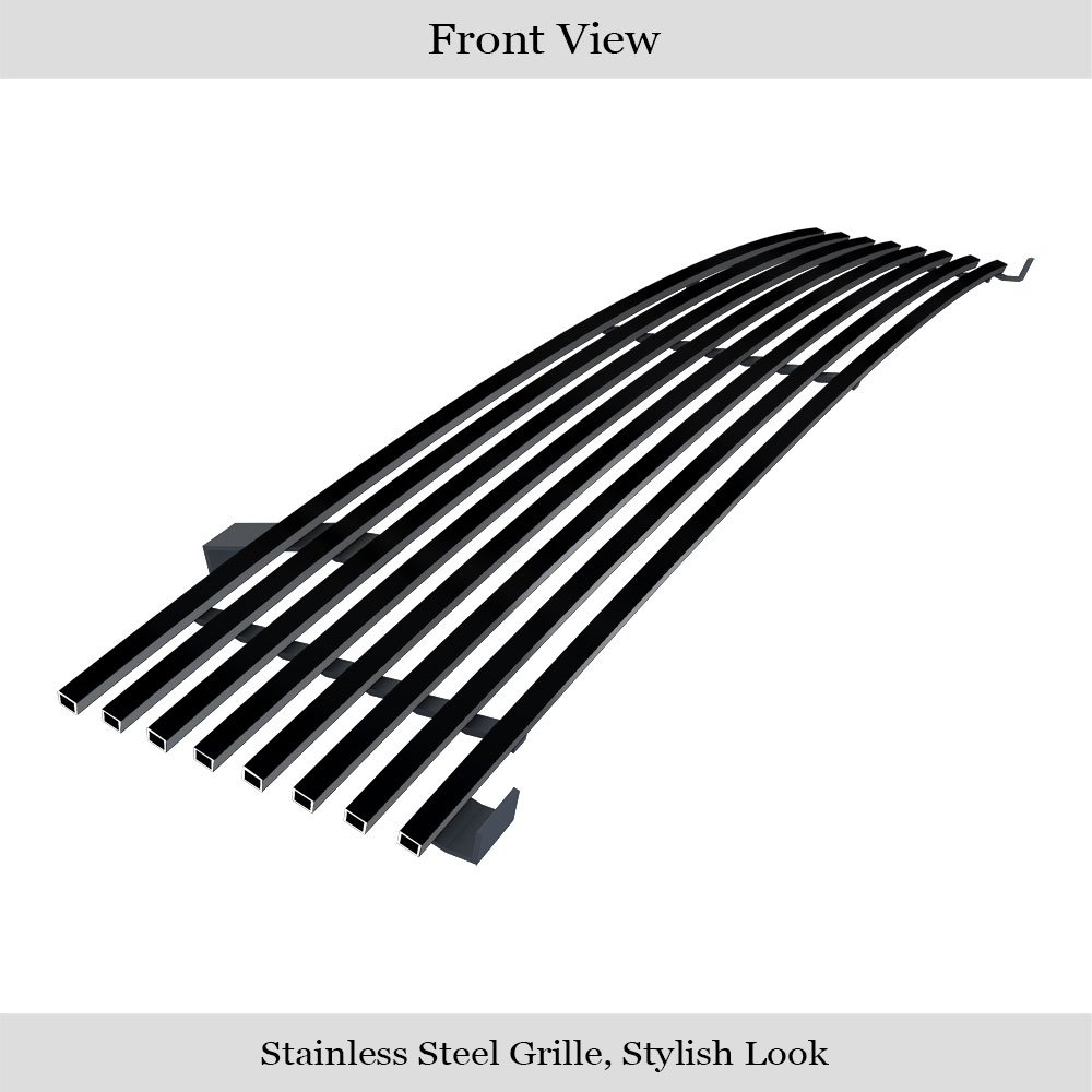 Fits 1998-2000 Nissan Frontier Main Upper Black Stainless Steel Billet Grille