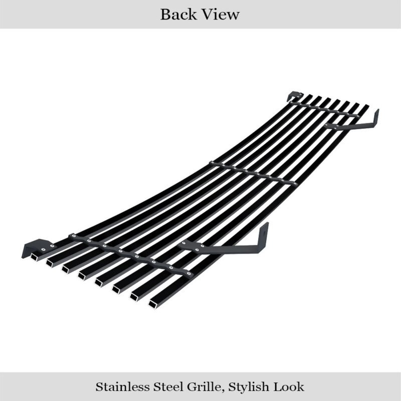 Fits 1998-2000 Nissan Frontier Main Upper Black Stainless Steel Billet Grille - Image 2
