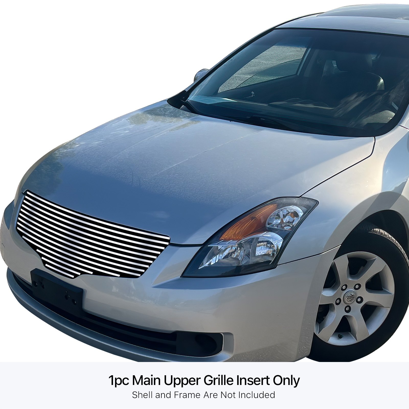 Fits 2007-2009 Nissan Altima Sedan Main Upper Stainless Steel Billet Grille - Image 3