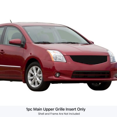 Fits 2010-2012 Nissan Sentra Not For SR/SER/SER Spec V Model Main Upper Black Stainless Steel Billet Grille