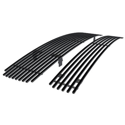 Fits 2009-2014 Nissan Maxima Main Upper + Lower Bumper Black Stainless Steel Billet Grille