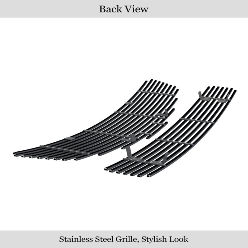 Fits 2007-2008 Nissan Maxima Main Upper + Lower Bumper Black Stainless Steel Billet Grille - Image 2