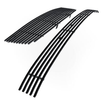 Fits 2004-2006 Nissan Maxima Main Upper + Lower Bumper Black Stainless Steel Billet Grille