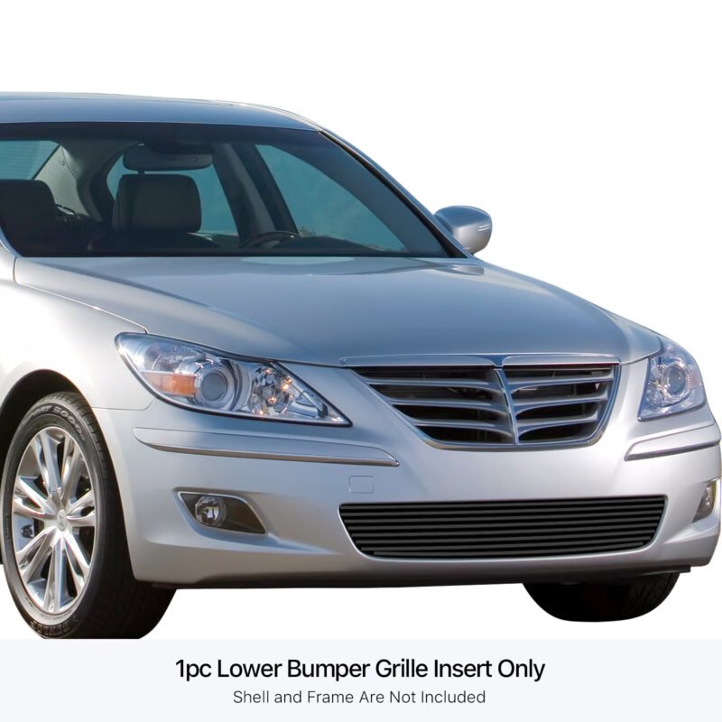 Fits 2009-2011 Hyundai Genesis Lower Bumper Black Stainless Steel Billet Grille - Image 3