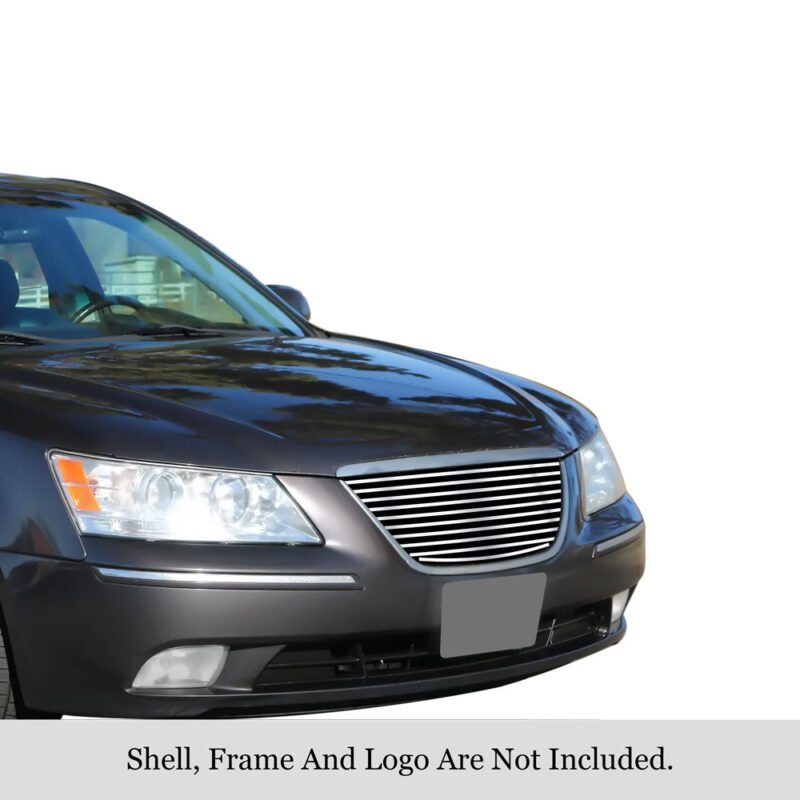 Fits 2009-2010 Hyundai Sonata Main Upper Stainless Steel Billet Grille - Image 2