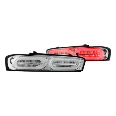 Fits ( Spyder ) Chevy Camaro 16-18 Factory LED Model ( Do Not Fit Factory Halogen Model ) LED Tail Lights - Sequential Turn Signal - Chrome