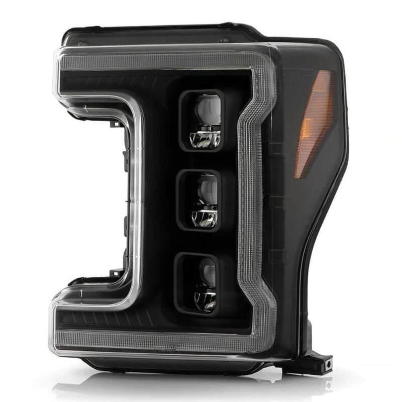 Fits ( Spyder Apex ) Ford F-250/F-350/F450 Super Duty 2017-2019 Factory LED Model ( Not Compatible With Factory Halogen Model ) High-Power LED Module Headlights - Greeting Light Animation - Switchback Sequential Turn Signal Lights - Black - Image 2