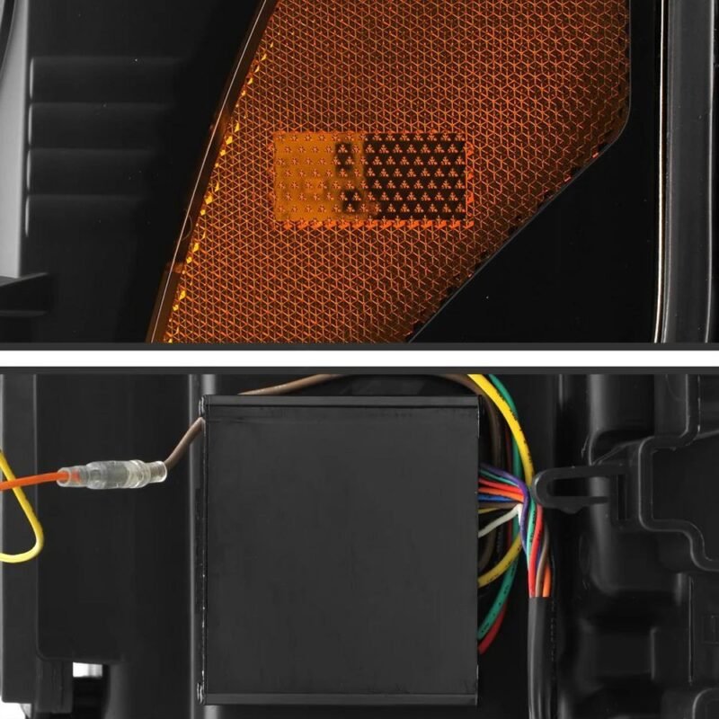 Fits ( Spyder Apex ) Ford F-250/F-350/F450 Super Duty 2017-2019 Factory LED Model ( Not Compatible With Factory Halogen Model ) High-Power LED Module Headlights - Greeting Light Animation - Switchback Sequential Turn Signal Lights - Black - Image 8