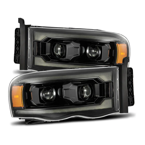 Fits 02-05 Dodge Ram PRO-Series Halogen Projector Headlights Alpha-Black