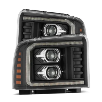 Fits 05-07 Ford Super Duty/Excursion PRO-Series Halogen Projector Headlights Black