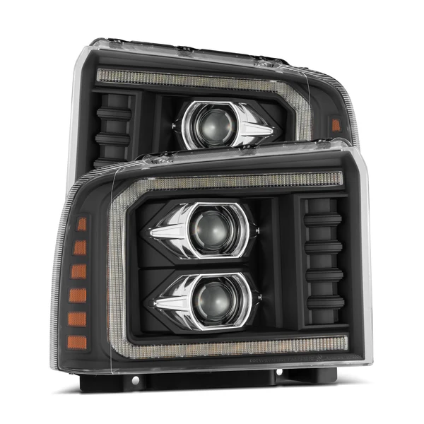 Fits 05-07 Ford Super Duty/Excursion PRO-Series Halogen Projector Headlights Black